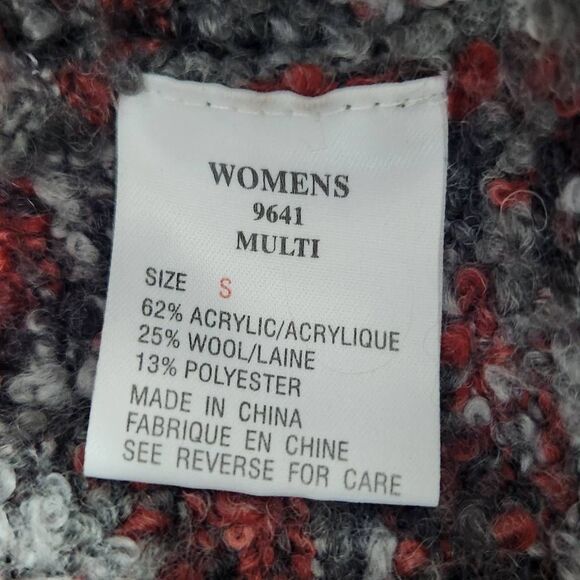 Woolrich Button-Front Cardigan Sweater Rust and Gray Wool Cardigan Size Small - Picture 8 of 9